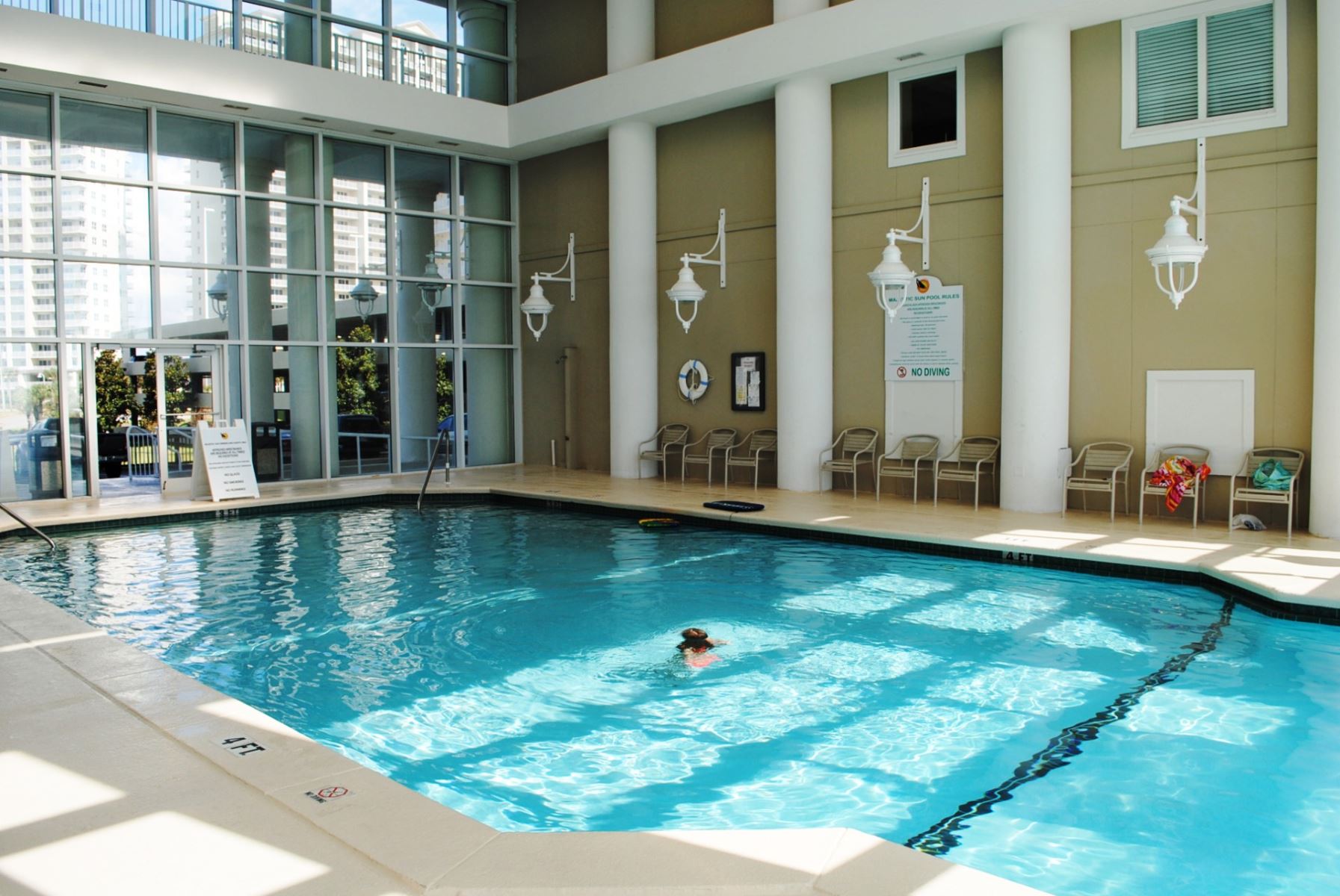 Large Indoor Pool Heated in Winter at Majestic Sun in Miramar Beach near Destin FL